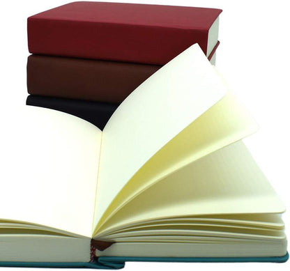 A5 Blank Notebook Leather Journal Hard Cover Thick Sketchbook 660 Pages 80gsm for Sketching Writing Plain Notebook