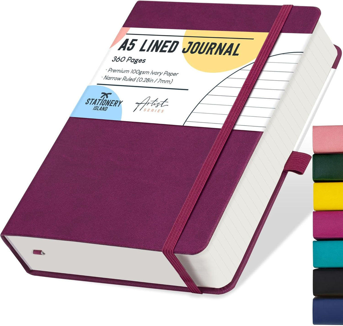 A5 Lined Notebook, 360 Pages Thick Journal Notebook, Ruled Journal Berry Hardcover with 100gsm for Writing, Working, Studying, Diary