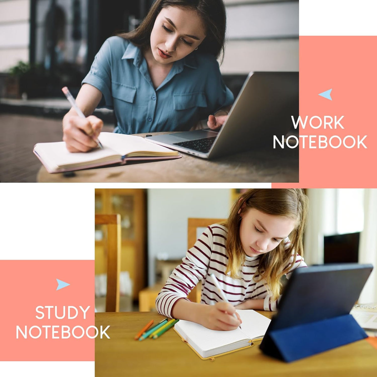 A5 Lined Notebook, 360 Pages Thick Journal Notebook, Ruled Journal Berry Hardcover with 100gsm for Writing, Working, Studying, Diary
